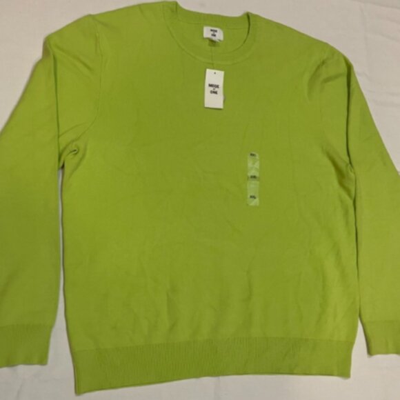 Mode of One Mens Regular Fit Crewneck Sweater Acid Green Color Size XXL - Picture 5 of 8